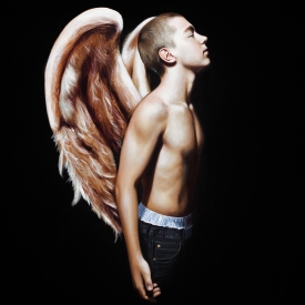 Urban Angel (black background) 80cm x 80cm