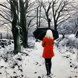 Red Coat in Winter 50 x 70cm £3500 (0242)