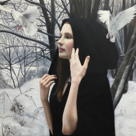 Doves in Winter 40 x 40cm £1450 (0045)