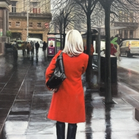 Red Coat in the City - 60 x 40cm £2500 (0188)