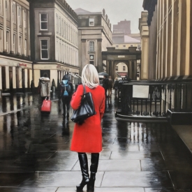 Red Coat in the Square - 100 x 100cm £10250 (0199)