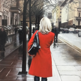 Red Coat on St Vincent Crescent - 60 x 40cm £2500 (0189)