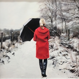 Winter Coat in Red 50 x 50cm £2500 (0244)