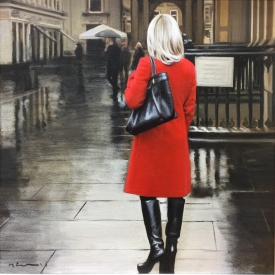 Royal exchange square in the rain - 40 x 40cm £1,500 (0108)