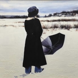 A walk through snow in winter - 60 x 90cm £4,250 (0024)