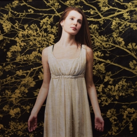 Persephone among the cherry blossom 70 x 70cm