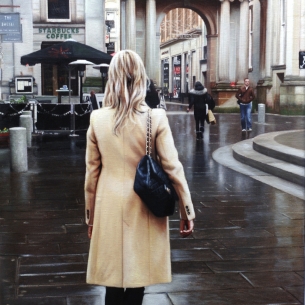 Rain on royal exchange square 50cm x 50cm