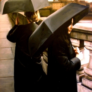 Umbrellas on the Clyde 120cm x 120cm