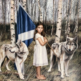 Fillan (little wolf) - 100 x 100cm