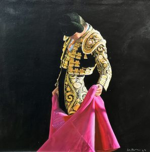 Matador with pink cape by Gerard M Burns